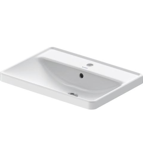 Duravit D-Neo lavabo encastré 60x44x17cm 1 trou de robinet rectangulaire Céramique Blanc SW640396