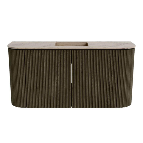 Mondiaz JOYA-DLUX 83.2cm toiletmeubel - ronding links en rechts kleur Shadow - Wastafel FAYE positie Midden 1 kraangat kleur Arena. SW1424856
