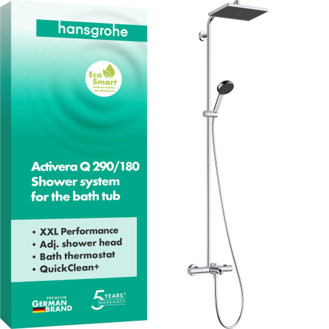 Hansgrohe Activera Q Showerpipe 290 met badthermostaat Ecostat Fine chroom SW1566654