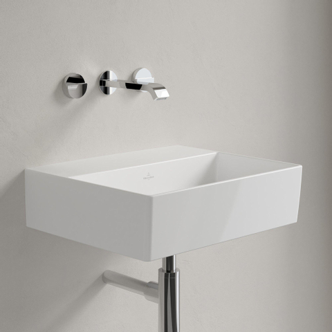 Villeroy & Boch memento 2.0 wastafel - voor handdoekhouders - 50x42cm - zonder overloop - zonder kraangat - White Alpine (glans wit) SW358423
