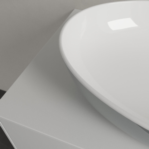 Villeroy & Boch Artis opzetwastafel ovaal - 61x41x12.5cm - zonder kraangat - zonder overloop - French Linen (glans grijs) SW68831