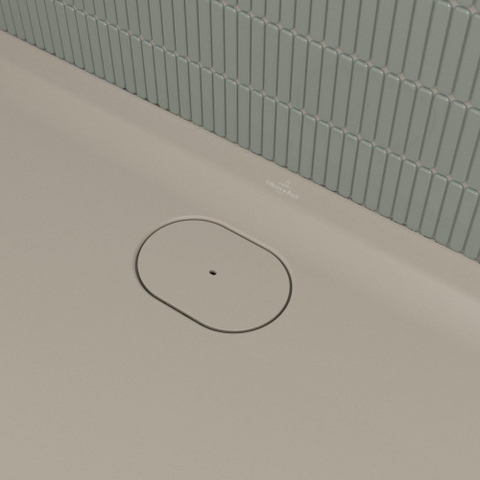 Villeroy & Boch Ecora douchebak - 140x80x3.5cm - afvoer lange zijde - almond (beige) SW1558943