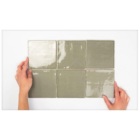 ÉCHANTILLON Ceralto Nordico Line Carreau mural 13x13cm 8.5mm pâte blanche Verde SW914459