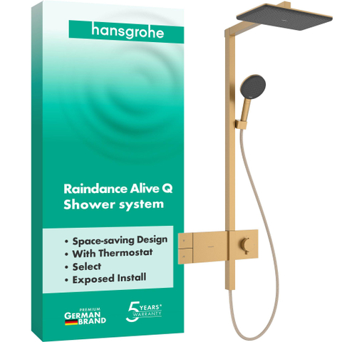 Hansgrohe Raindance Alive Q - showerpipe - 210/340 1jet - thermostaat - geborsteld brons (brons) SW1388685