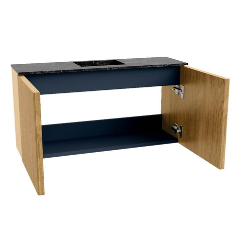 Mondiaz JOYA-DLUX Meuble de toilette 80cm - couleur Chêne - Vasque FAYE position Milieu 1 trou de robinet couleur Lava. SW1422084