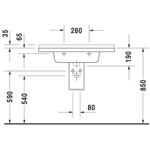Duravit Starck 3 Meubelwastafel - 85x48.5cm - wit 0314080