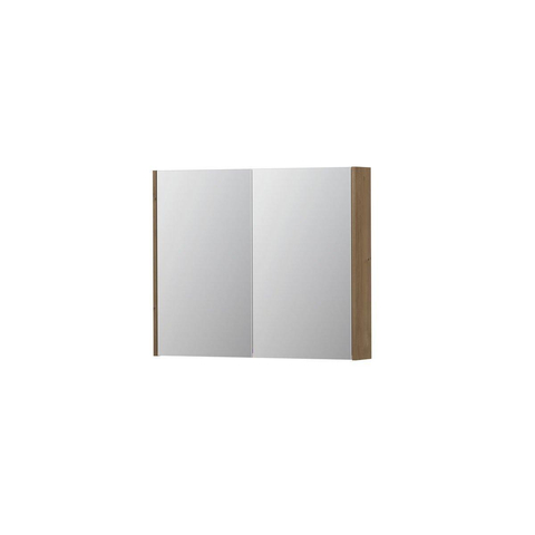 INK SPK2 spiegelkast – 90x74x14 cm – 2 deuren, dubbelzijdige spiegeldeuren – Fineer Ash mat SW439830