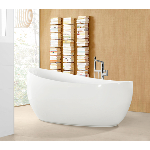 Villeroy & Boch Aveo new generation Aveo bad - vrijstaand - 190x95 randloos - met afvoer overloop - glans wit GA26008