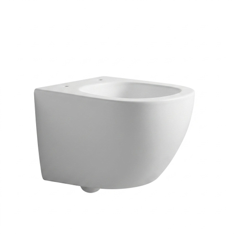 QeramiQ Dely Swirl Compact WC suspendu – sans bride – 36 x 49,5 cm – avec abattant fin (slim) – blanc mat SW1480049