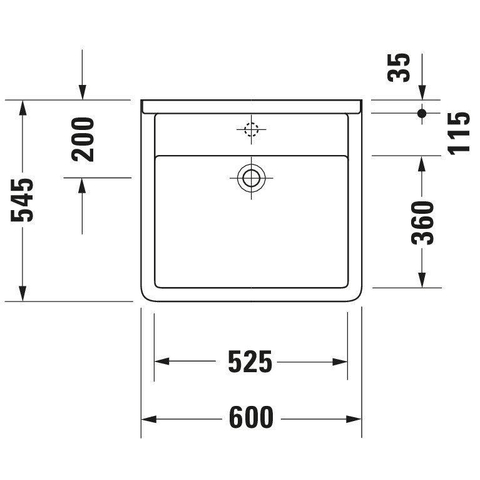 Duravit Starck 3 Wastafel - 60x54.5cm zo/kraangat - wit SW117177