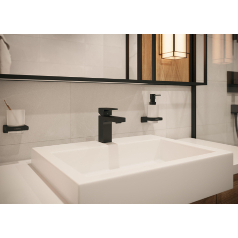 Hansgrohe AddStoris Q glashouder - met glas - mat zwart SW651218