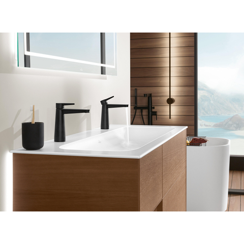 Villeroy & Boch finion meubelwastafel - met 2 kraangaten - 120x50cm CeramicPlus - zonder overloop - Stone White (mat wit) SW209578