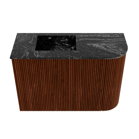 Mondiaz JOYA-DLUX Meuble de toilette 61,6cm - arrondi droite couleur Ruby - Lavabo FAYE position Gauche Sans trou de robinet couleur Lava SW1423639