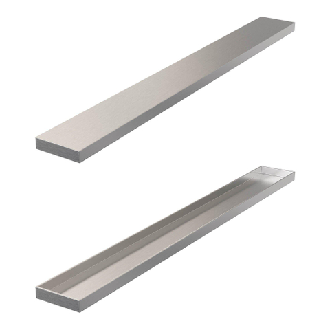 Grille de pose de carreaux Brauer - 50x7x6.8cm - flasque de sol - réversible - inox SW17966