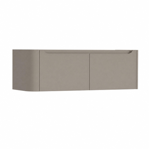 H&R Badmeubelen Juice Wastafelonderkast - 120x45x40cm - linkerhoek afgerond - 2 lades - geïntegreerde greep - olive SW1260095