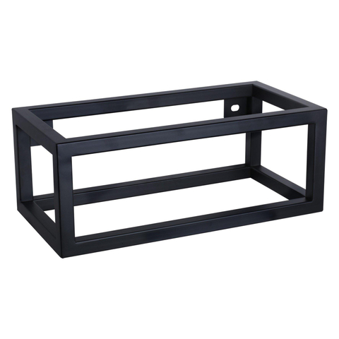 Differnz Force kit lave-mains - 40x22x8cm - Rectangulaire - 1 trou de robinet - Robinet droit noir mat - avec cadre noir - Gris béton SW373282