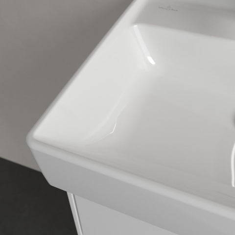 Villeroy & Boch Collaro fontein - 50x40cm - met overloop - 1 kraangat - White Alpine (glans wit) SW358368