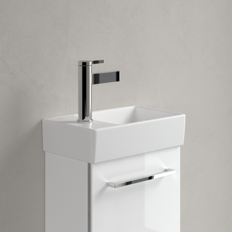 Villeroy & Boch Avento fontein - 1 kraangat links - zonder overloop - 36x22cm CeramicPlus - Stone White (mat wit) SW445850