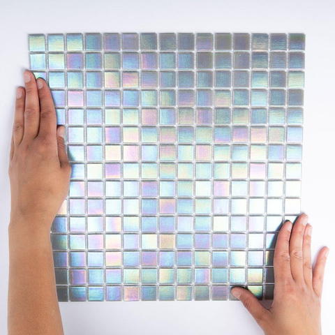 La Mosaic Factory Amsterdam carreau mosaïque - 32,2x32,2cm - carrelage mural et de sol - Carré - Verre Gris Foncé brillant SW62152