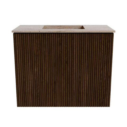 Mondiaz JOYA-DLUX 50cm toiletmeubel - kleur Walnut - Wastafel FAYE positie Midden Zonder kraangat kleur Saba. SW1424626