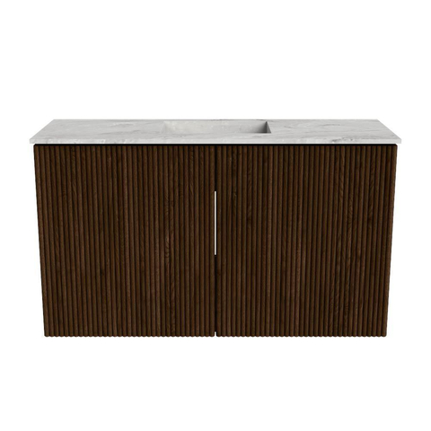 Mondiaz JOYA-DLUX Meuble de salle de bains 70cm - couleur Walnut - Vasque FAYE position Milieu Sans trou de robinet couleur Glace SW1422381