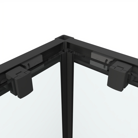 Marenza Casus Douchecabine - 100x100x200cm - hoekinstap - helder glas - profiel - mat zwart SW773921