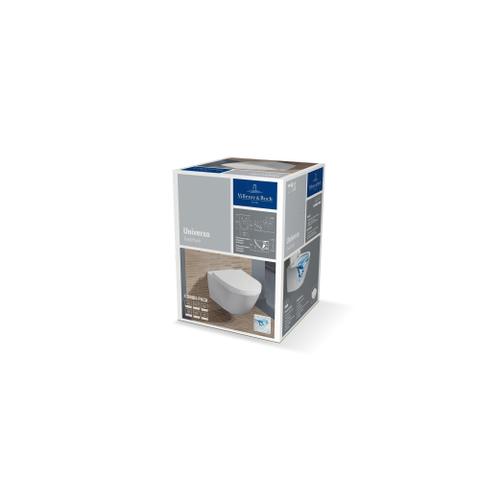 Villeroy & Boch universo twistflush Universo Wandcloset Pack - 56cm twistflush diepsoel zitting - White Alpine (glans wit) SW762339