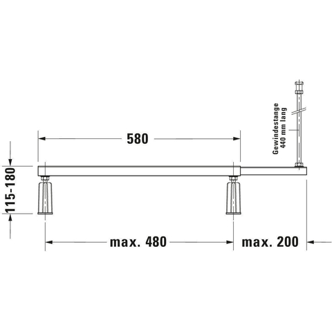 Duravit D-code Potenset - voor hoekbad per - 2 stuks in hoogte verstelbaar 11.5 - 18cm - overig (wit) 0315306