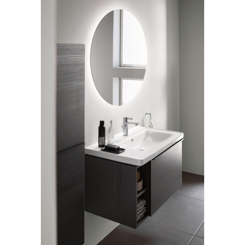 Duravit D-neo Wastafel - met waskom rechts - met kraangat - met overloop - 80x48cm - met wondergliss - wit SW640466