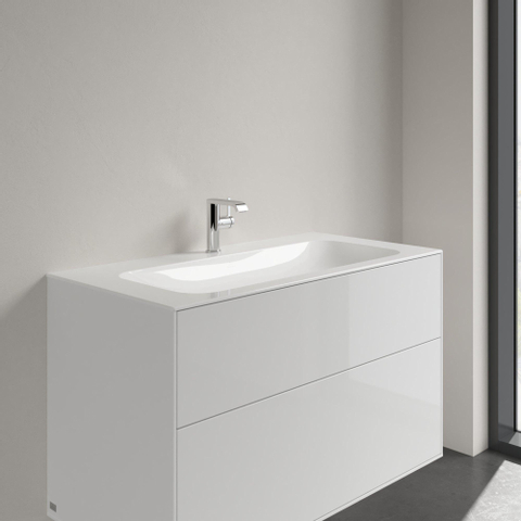 Villeroy & Boch finion meubelwastafel - 1 kraangat - 100x50cm CeramicPlus - zonder overloop - White Alpine (glans wit) SW106528