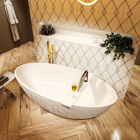 MONDIAZ HOLM Baignoire îlot - 180x85cm - Lin SW491464