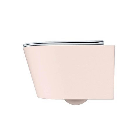 Mondiaz LAVIE WC suspendu – sans bride – 36 x 53 cm – avec abattant softclose – Rosee (rose), abattant Clay (bleu clair/gris) SW1208591
