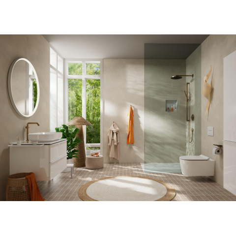 Hansgrohe Unica Glijstang S Puro - 90 cm - met easy slide schuifstuk en isiflex - doucheslang - 160 cm - geborsteld brons SW918155