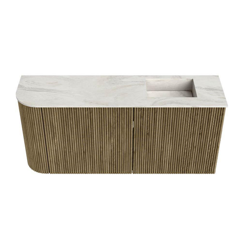 Mondiaz JOYA-DLUX 91.6cm toiletmeubel - ronding links kleur Dusk - Wastafel FAYE positie Rechts Zonder kraangat kleur Ostra. SW1423421