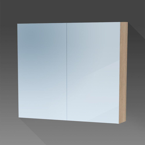 Saniclass Dual Spiegelkast - 80x70x15cm - 2 links- rechtsdraaiende spiegeldeur - MFC - legno calore SW242125