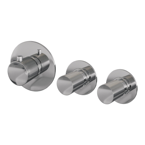 Brauer Chrome carving encastré - ensemble de douche - 3 boutons carving - douchette à main 1 fonction - chrome SW715480