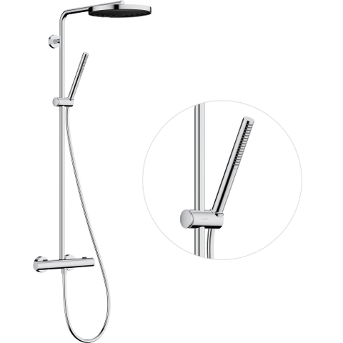 Hansgrohe Pulsify S Puro Thermostatische Regendoucheset - 26cm - ronde hoofddouche - staaf - handdouche - thermostaat - chroom SW1151871