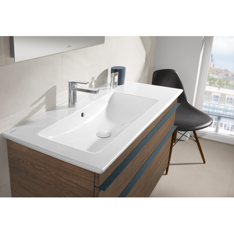 Villeroy & Boch Venticello Lavabo pour meuble avec lavabo gauche 100x50cm avec 1 trou pour robinetterie (et 2 trous perçables) avec trop plein blanc 1025126