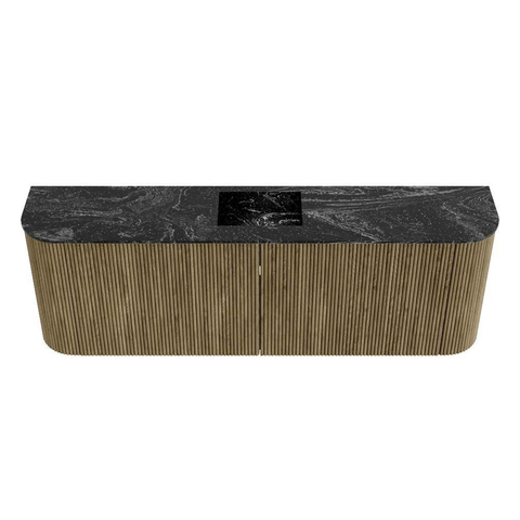 Mondiaz JOYA-DLUX Meuble de salle de bains 123,2cm - arrondi gauche et droite couleur Dusk - Vasque FAYE position Milieu 1 trou de robinet couleur Lava SW1423278