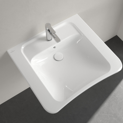 Villeroy & Boch Vicare Omnia Architectura Vita wastafel - 65x54.5cm - met kraangat en overloop CeramicPlus - White Alpine (glans wit) 0100907