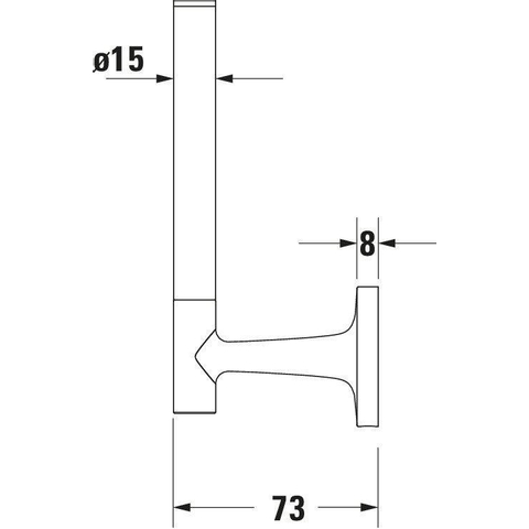 Duravit Starck T Reserve closetrolhouder - 5x7.3x15.2cm - hoogglans chroom SW297106