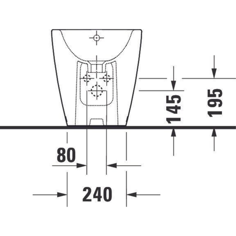 Duravit D-neo Staand bidet - 58x37x40cm - met overloop - wit SW640543