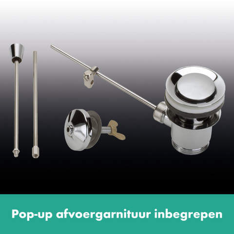 Hansgrohe Vernis Shape 1 greeps wastafelkraan - 100 met trekwaste - hoogglans chroom SW651367