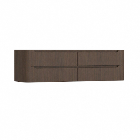 H&R Badmeubelen Juice Wastafelonderkast - 180x45x50cm - afgeronde hoeken - 4 lades - geïntegreerde greep - coffee SW1491167