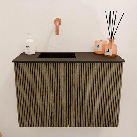 Mondiaz JOYA 60cm meuble de toilette - couleur Dusk - Vasque FAYE position Gauche Sans trou de robinet couleur Urban SW1421624