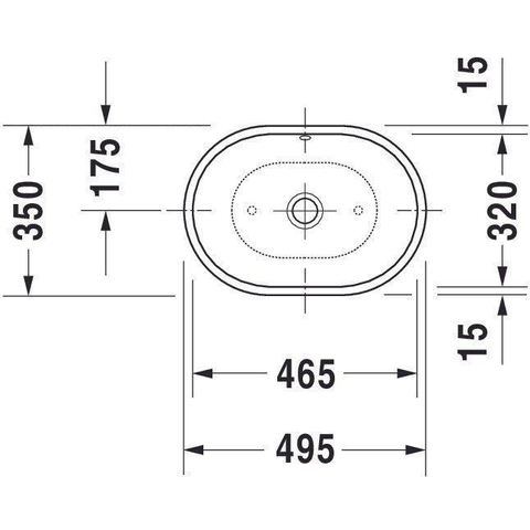 Duravit Foster Waskom - met overloop - zonder kraanplateau - 49.5x35cm - glans wit 0290466