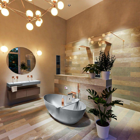 MONDIAZ FLOAT Baignoire autoportante - 170x80cm - couleur Plata / Plata SW1015110