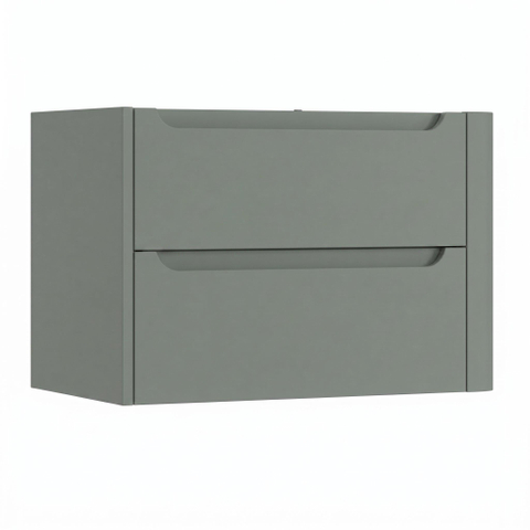 H&R Badmeubelen Juice Meuble sous lavabo - 80x45x50cm - coin droit arrondi - 2 tiroirs - poignée intégrée - Petrol mat SW1489020