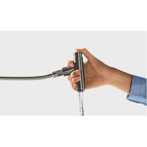 Hansgrohe Metris Select M71 - select keukenkraan - 240 met uittrekbare 150° draaibare uitloop - met select knop - voor pauzefunctie - hoogglans chroom SW95056