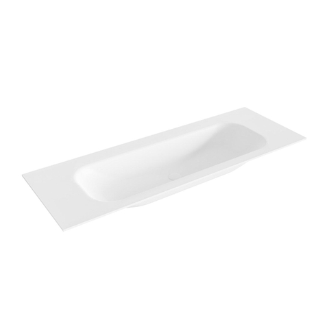 Mondiaz BIG medium lavabo - 130x46x0.9cm - vasque centrale - sans trou de robinet - talc (blanc) SW430729